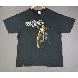 Vintage Y2K Bob Seger Face The Promise Band Tee Album Concert Tour Black XL Tee